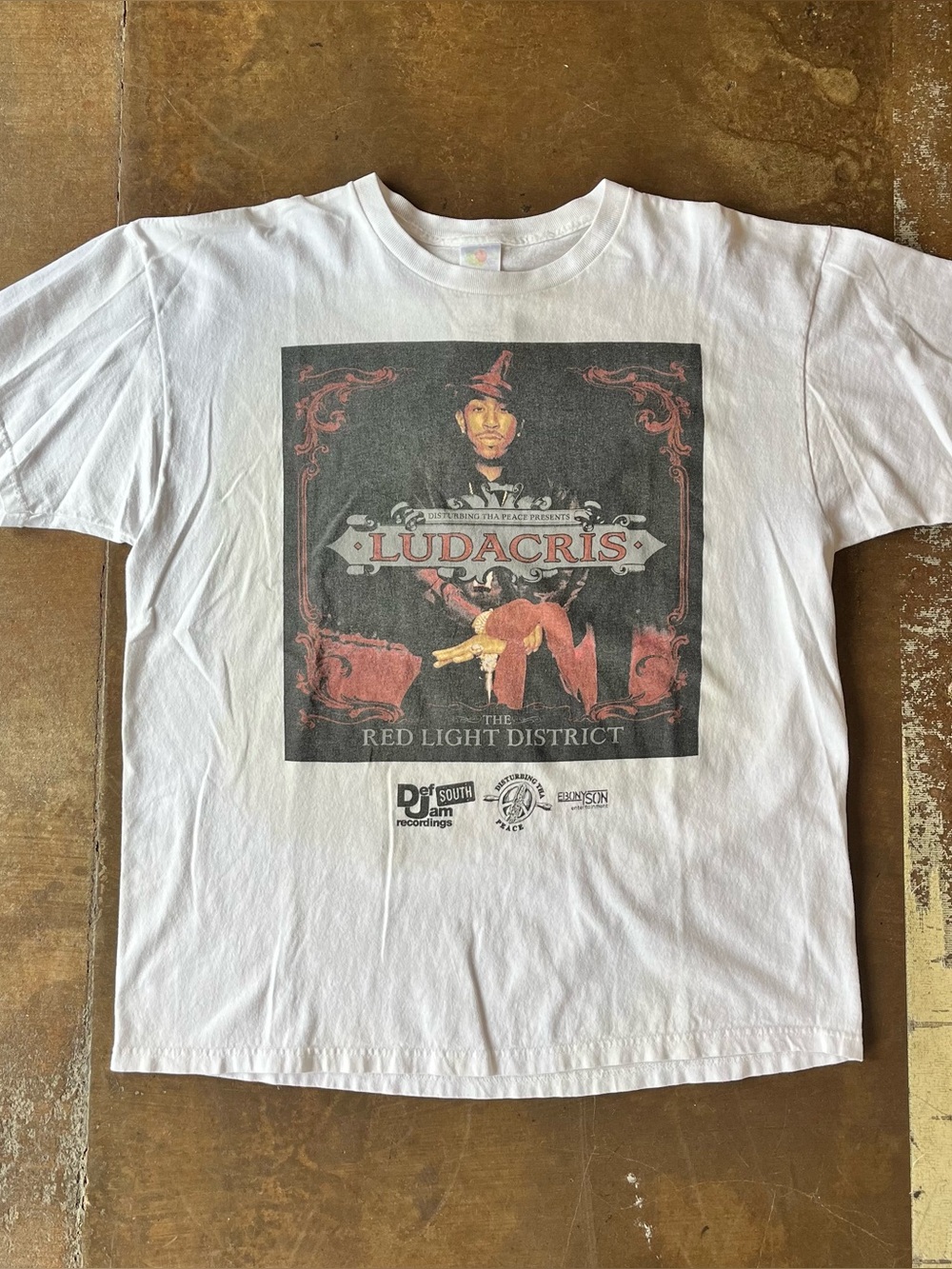 Vintage Y2K 90s Ludacris Red Light District Def Jam Records Rap Record T-Shirt